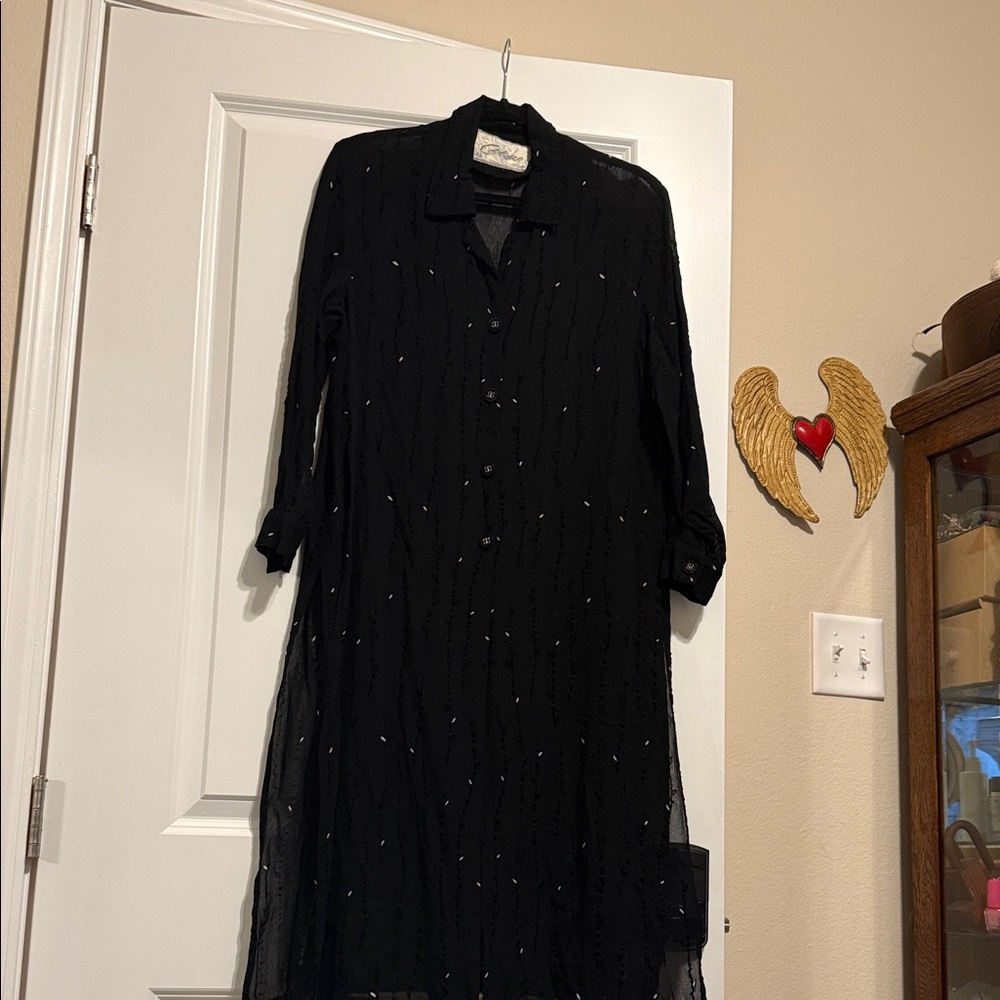 Chic Black Long Sleeve Tunic